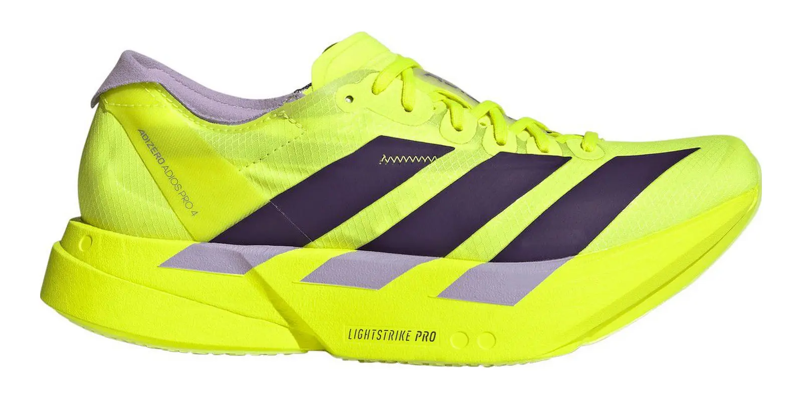 adidas adizero Adios 4 in Solar Yellow / Aurora Plum / Powder Plum