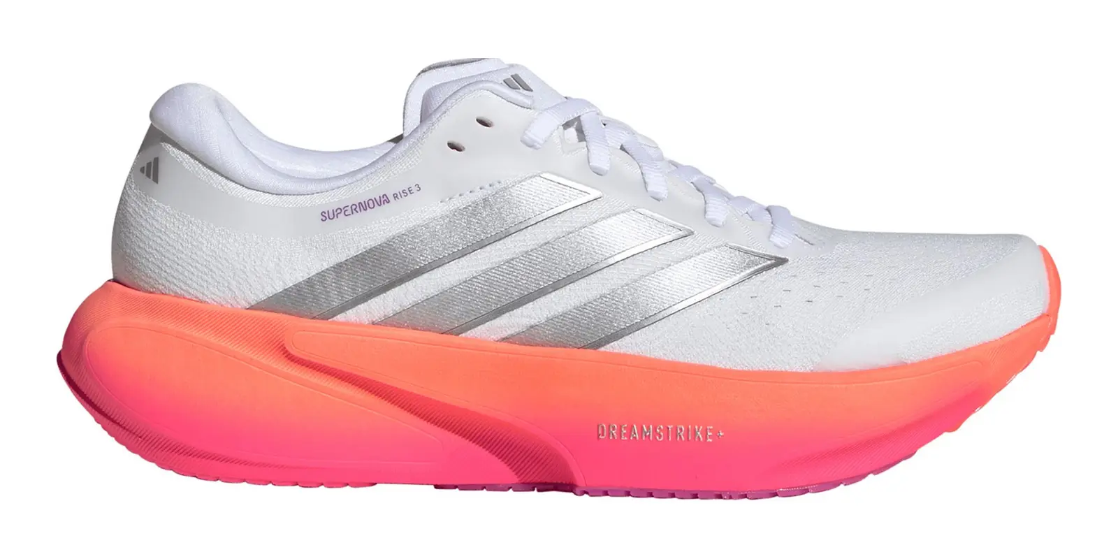 adidas Supernova 3 in White / Silver Metallic / Lucid Pink