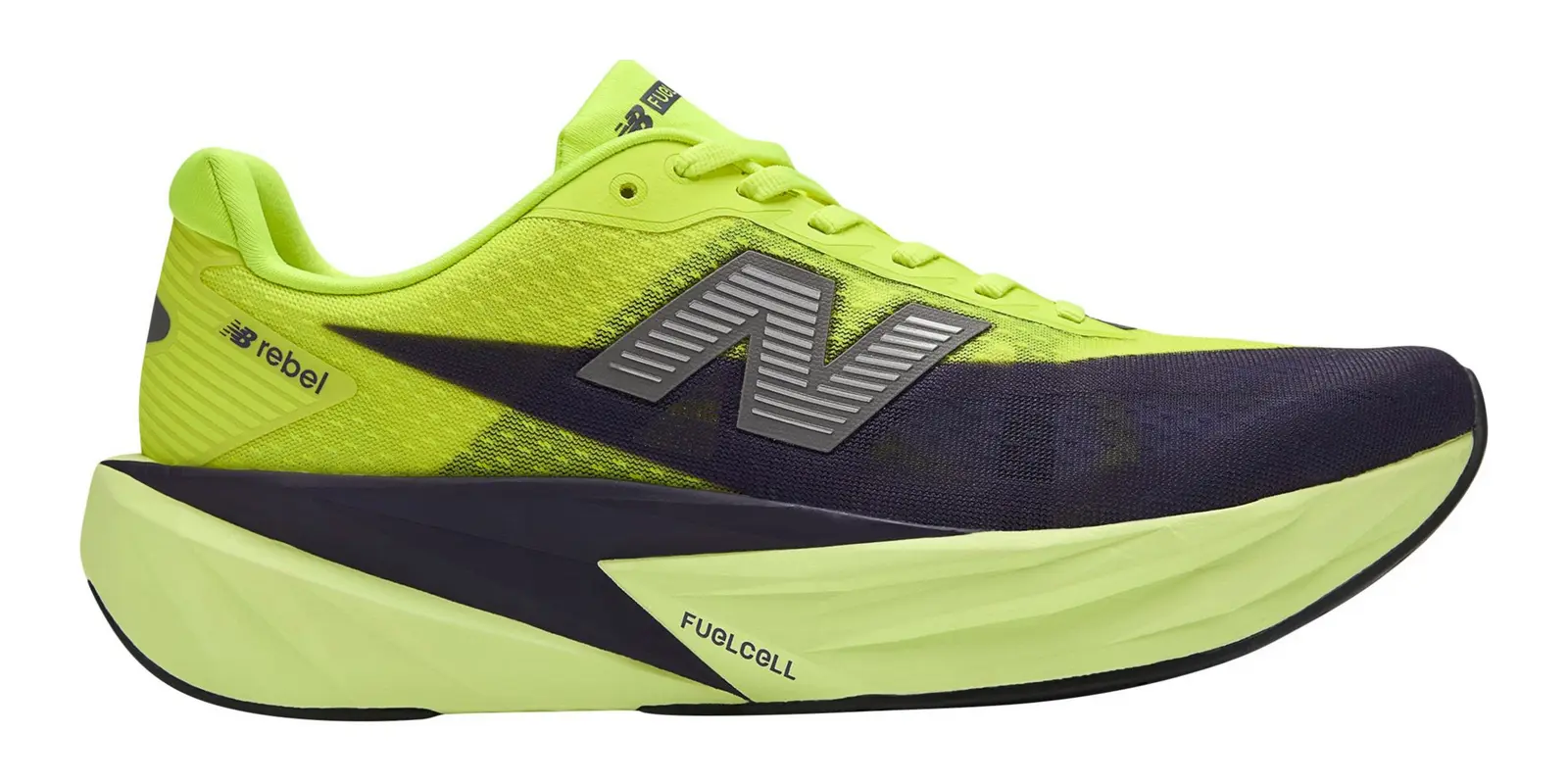 New Balance Fuelcell Rebel v1 in Alkaline Green / Boysenberry
