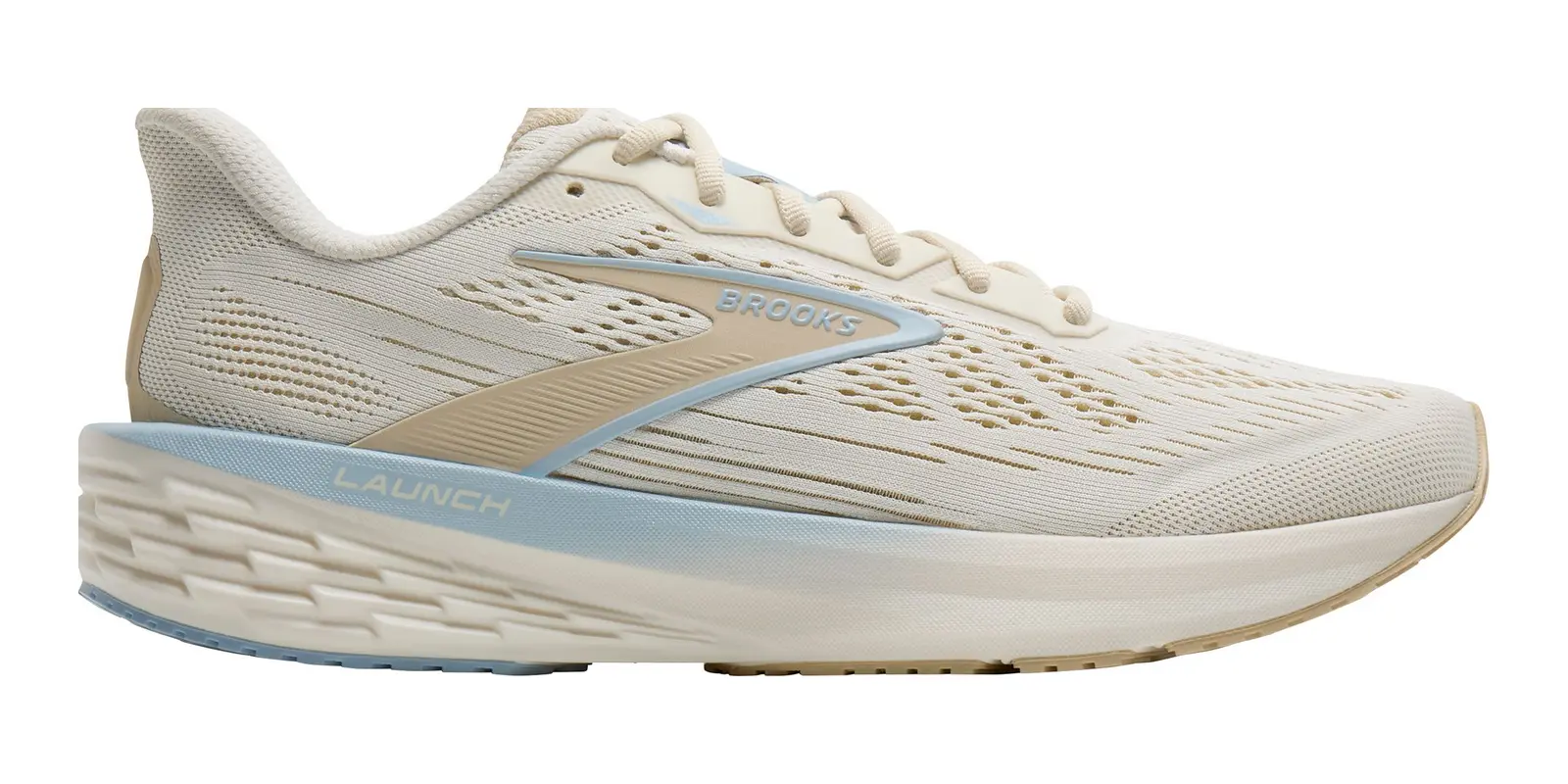 Brooks Launch 12 in White / Beige