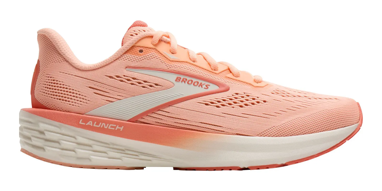 Brooks Launch 12 in Peach / White