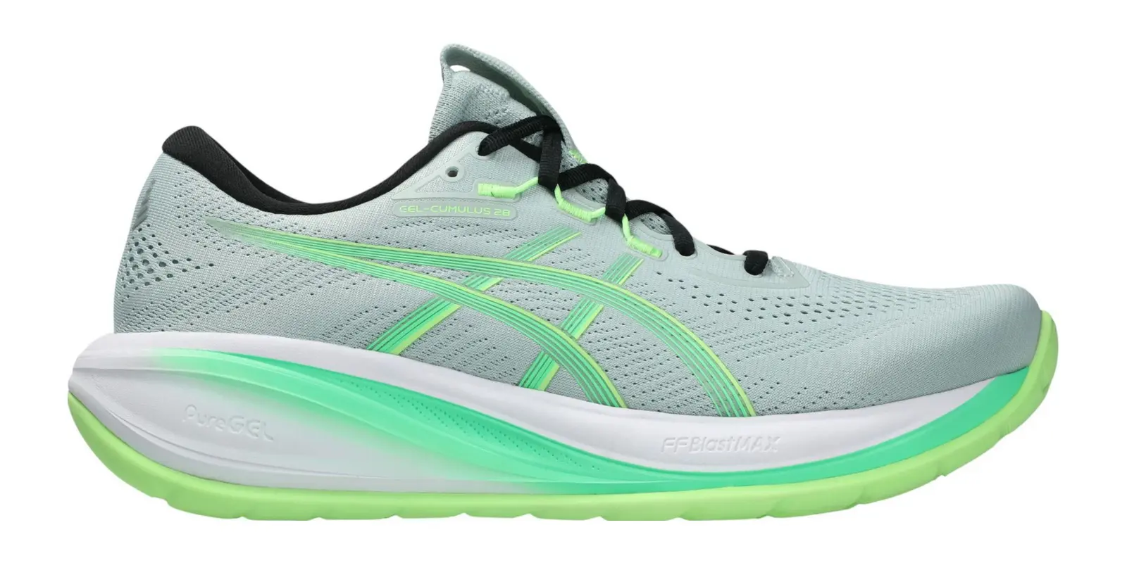 ASICS Cumulus 28 in Cold Moss / Vital Green