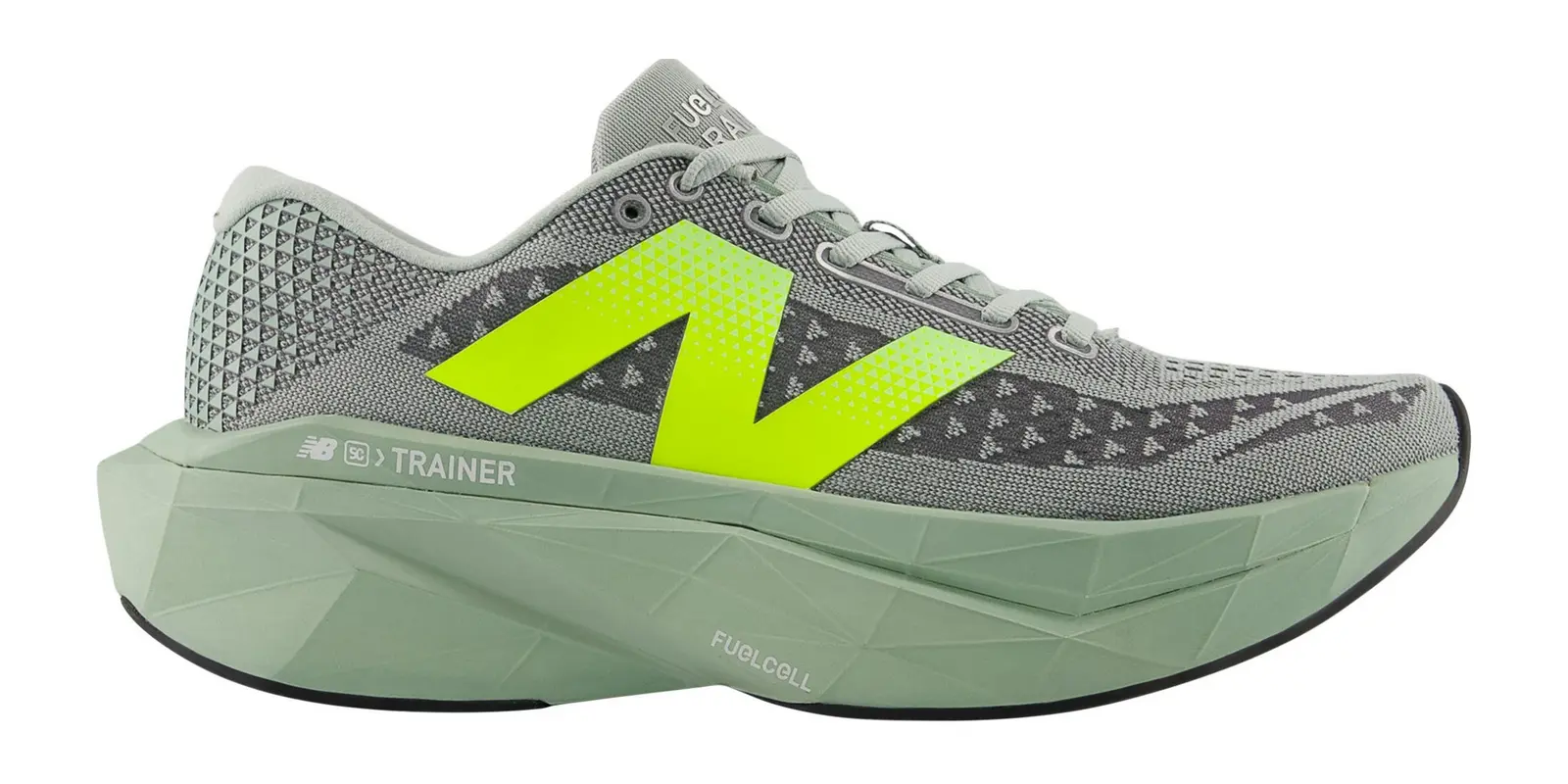 New Balance FuelCell SuperComp Trainer v3 in Mosaic Green / Lone Star Grey