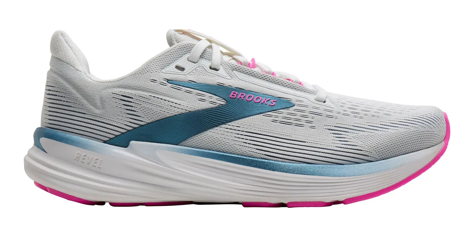 Brooks Revel 8 in White / Grey