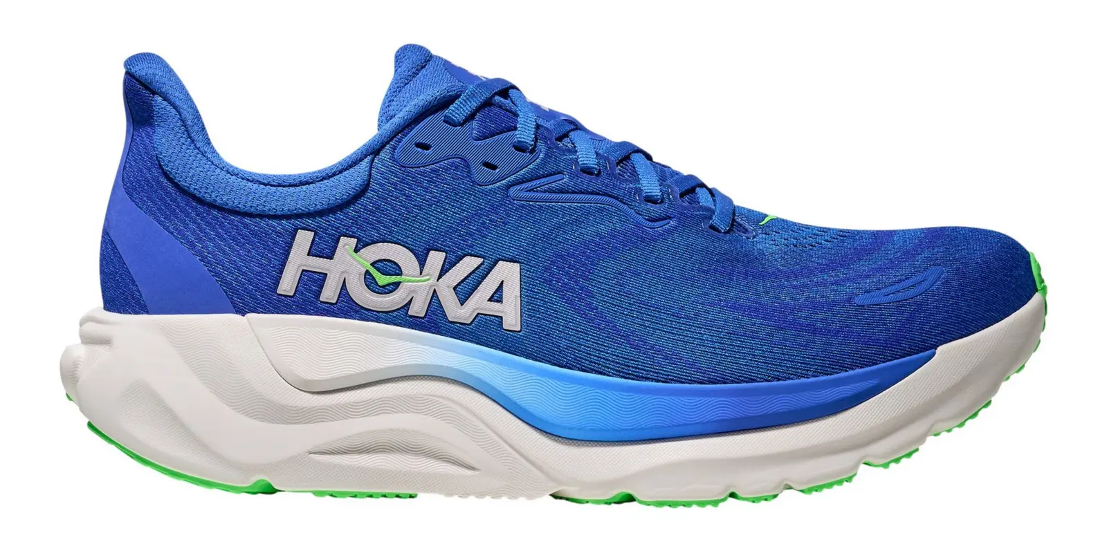 HOKA Arahi 8 in Cobalt Blue / Neon Green