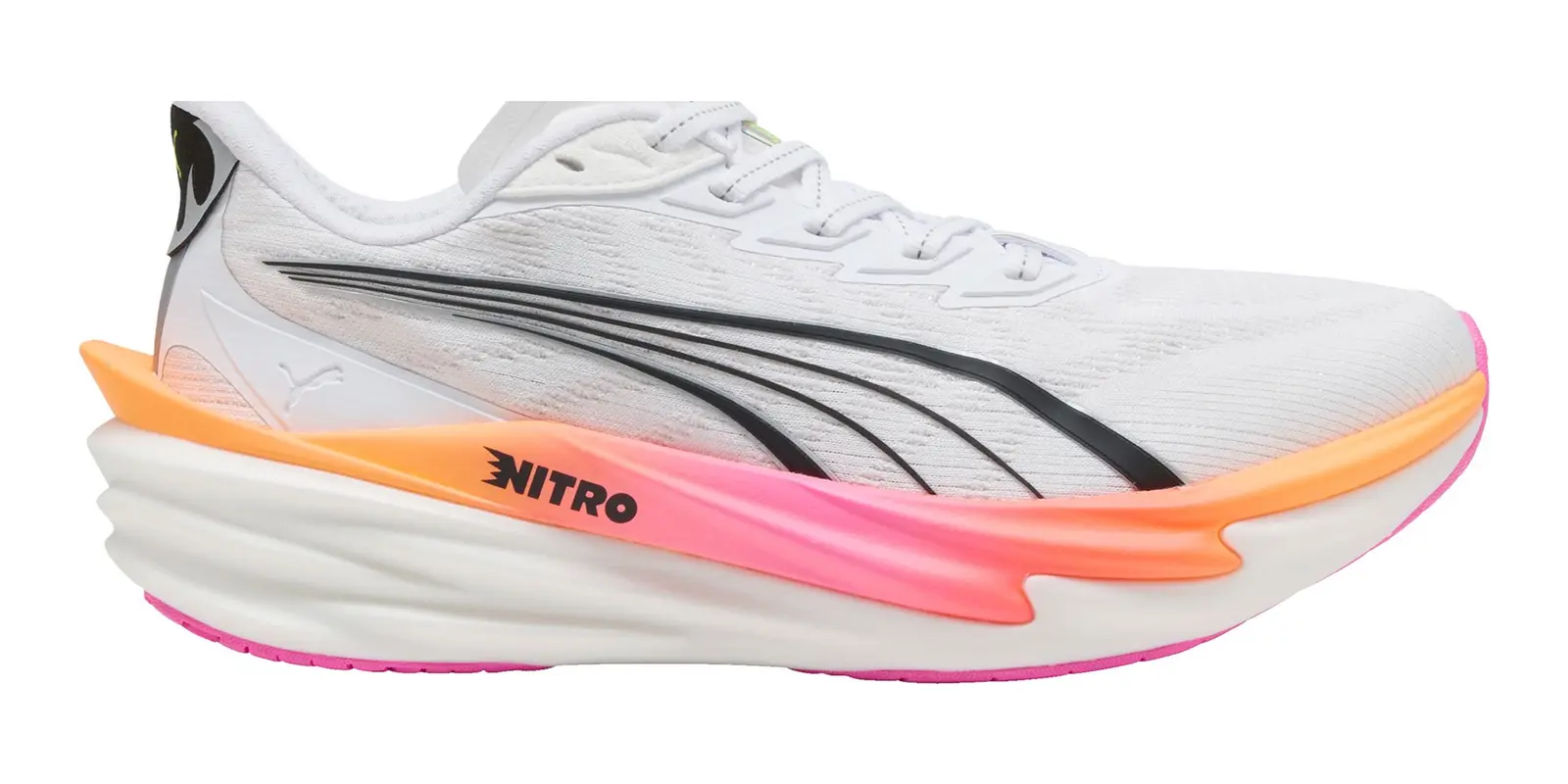 PUMA Deviate 4 in Puma White / Poison Pink / Glowing Red