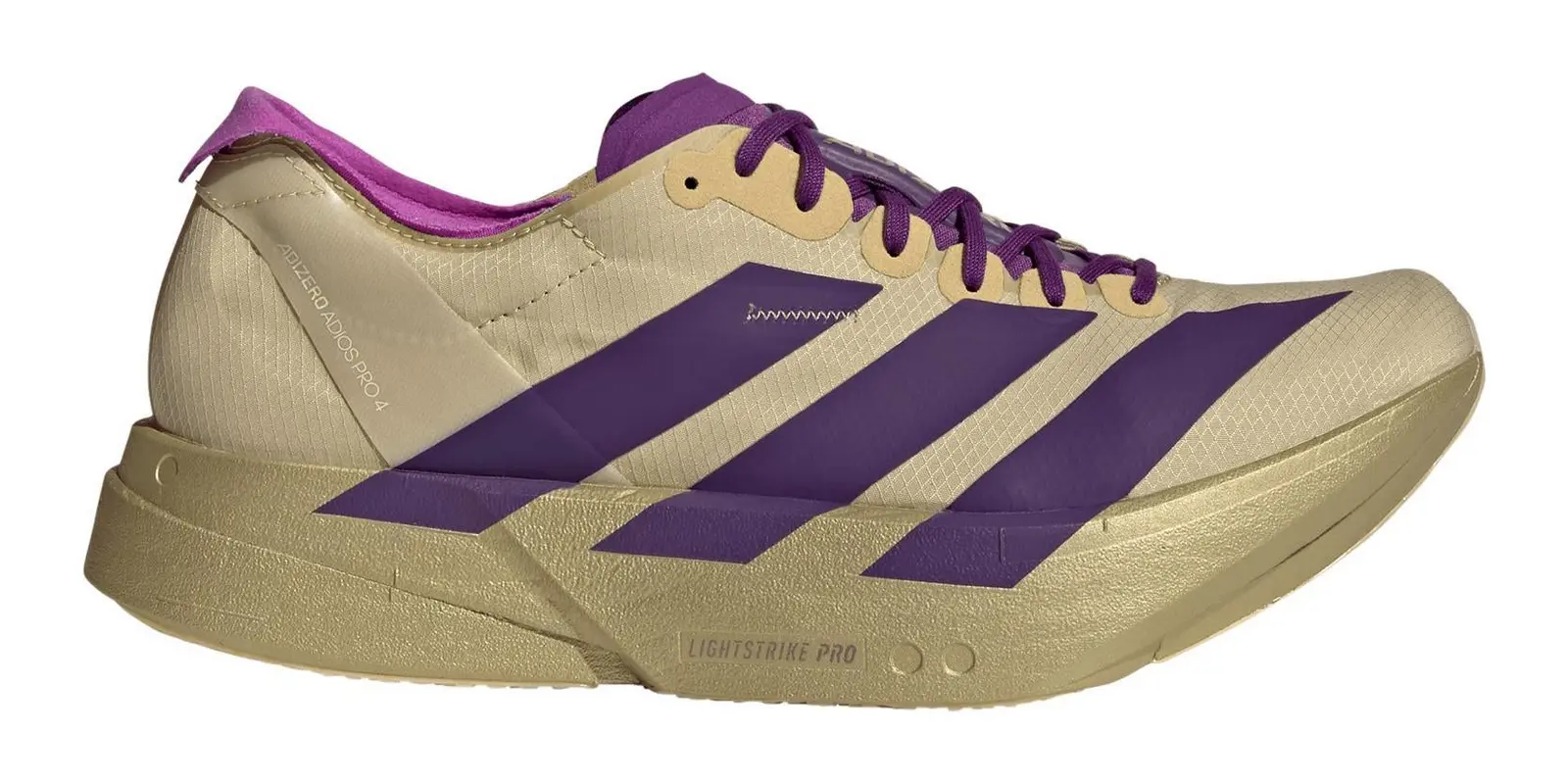 adidas adizero Adios 4 in Sand / Purple / Gold
