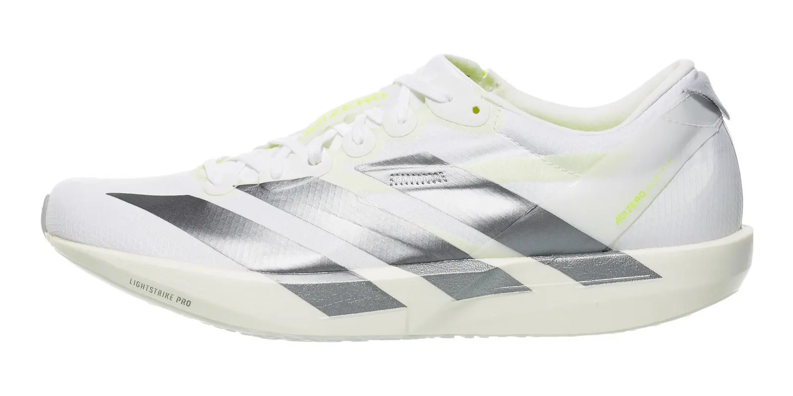 adidas adizero Adios 9 in White / Iron / Yellow