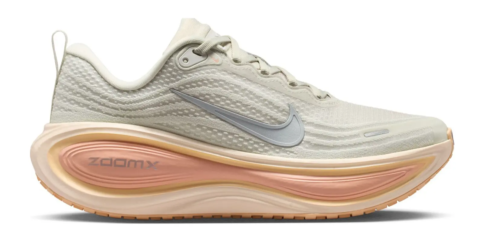 Nike Vomero Plus in Light Bone / Metallic Silver-Arctic Orange