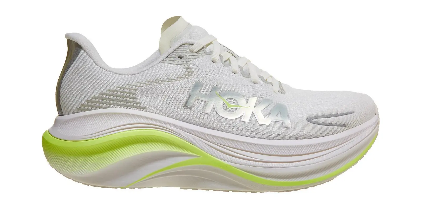HOKA Skyward X 2 in White / Neon Yuzu