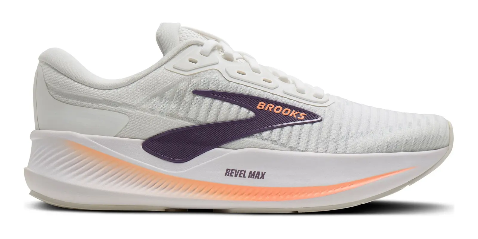 Brooks Revel Max in Brightwhite / Mulledgrape / Peach