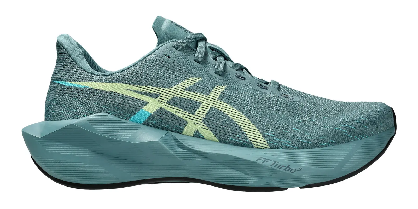 ASICS Novablast 6 in Foggy Teal / Ill Yellow