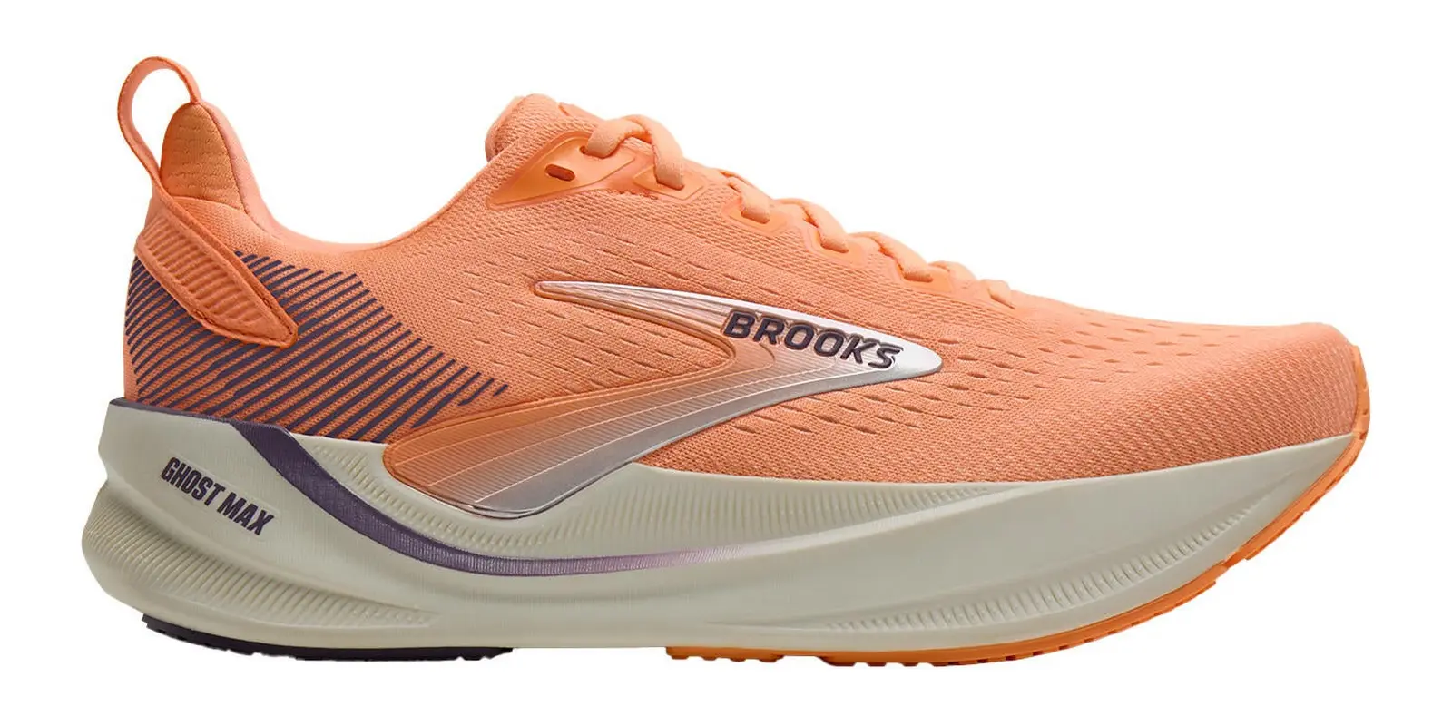 Brooks Ghost Max 4 in Peach / Grape / Bluewash