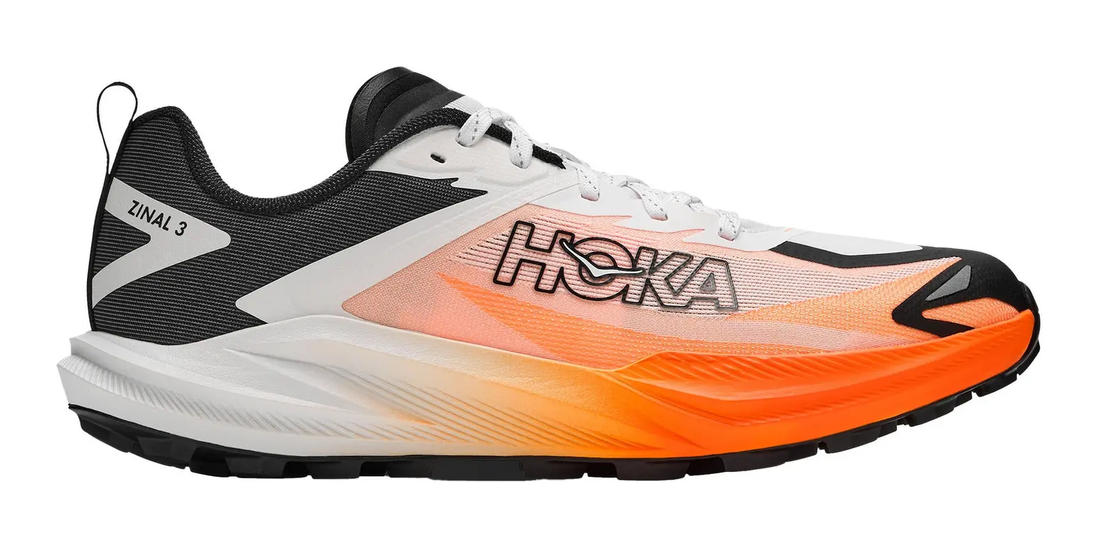 HOKA Zinal 3 in Frost / Neon Tangerine