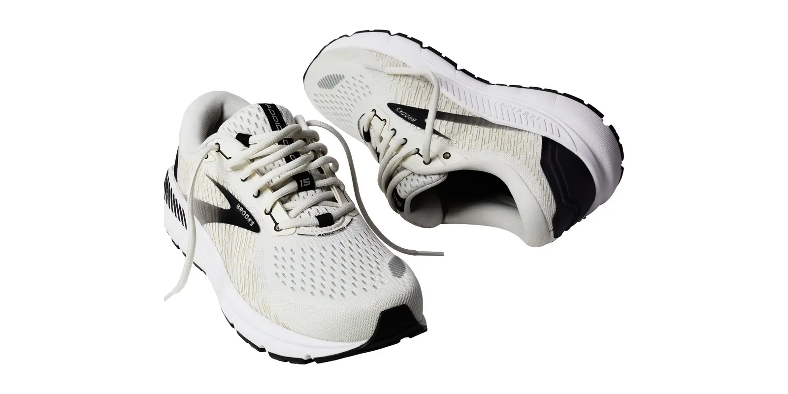 Brooks Addiction 15 in Vaporous Grey / Black / White