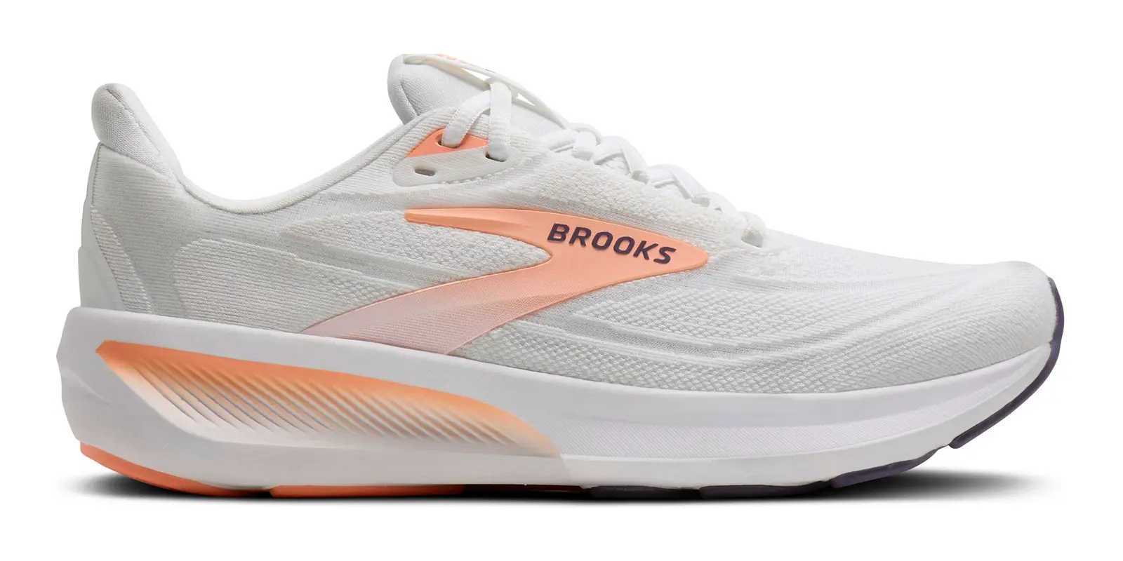 Brooks Revel 9 in White / Cyber Peach / Purple