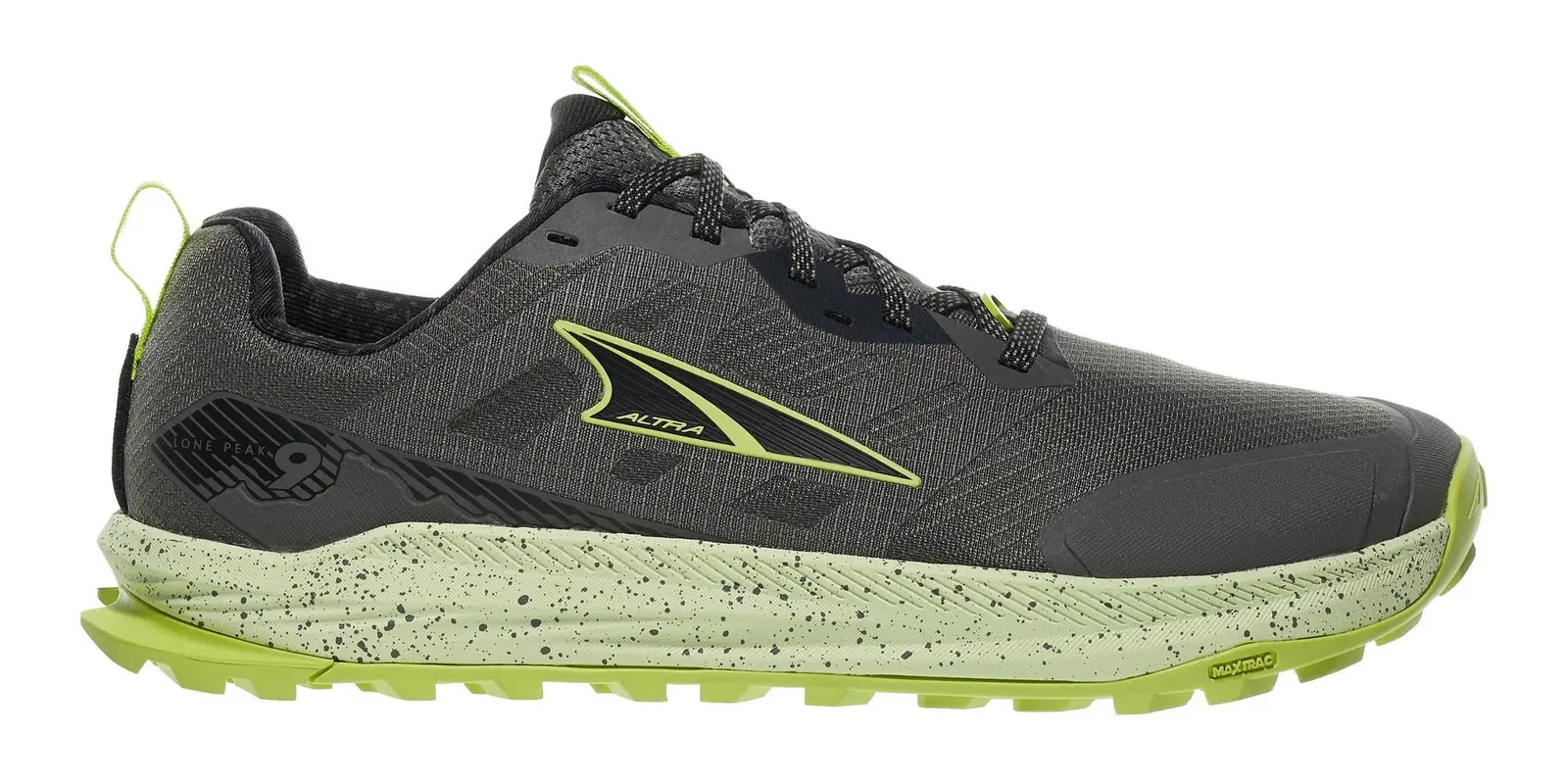 Altra Lone Peak 9 in Dark Gull Grey / Black / Lime