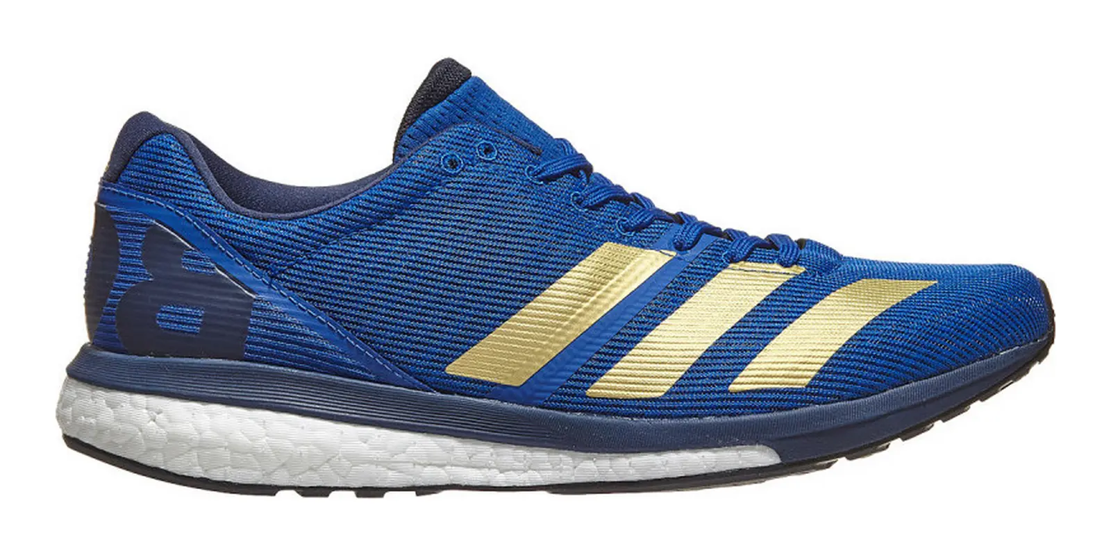 adidas adizero Boston 8 in Royal / Gold / White