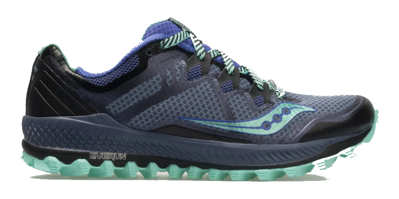 Saucony Peregrine 8 in Grey / Violet / Aqua