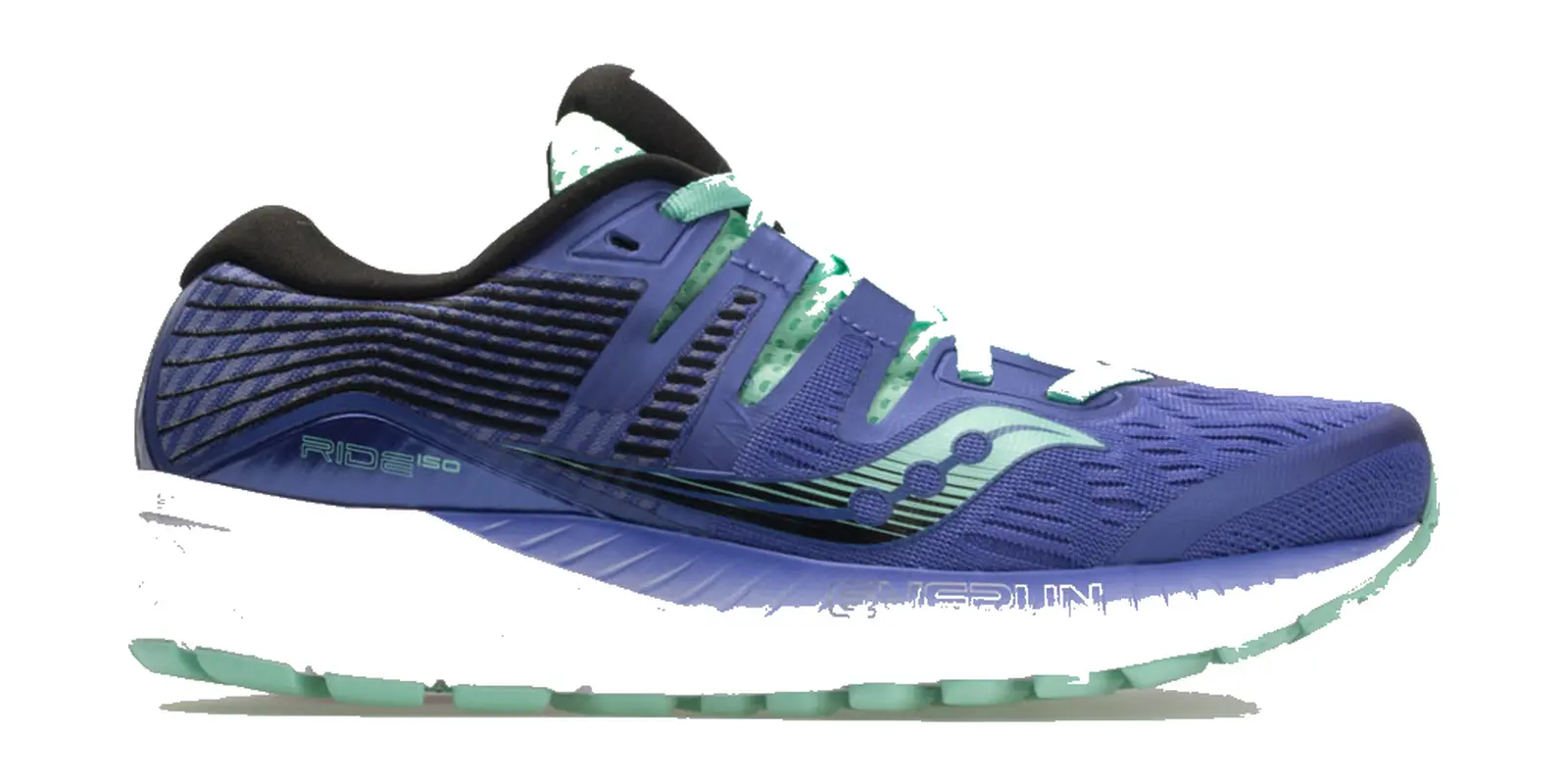 Saucony Ride ISO in Violet / Black / Aqua
