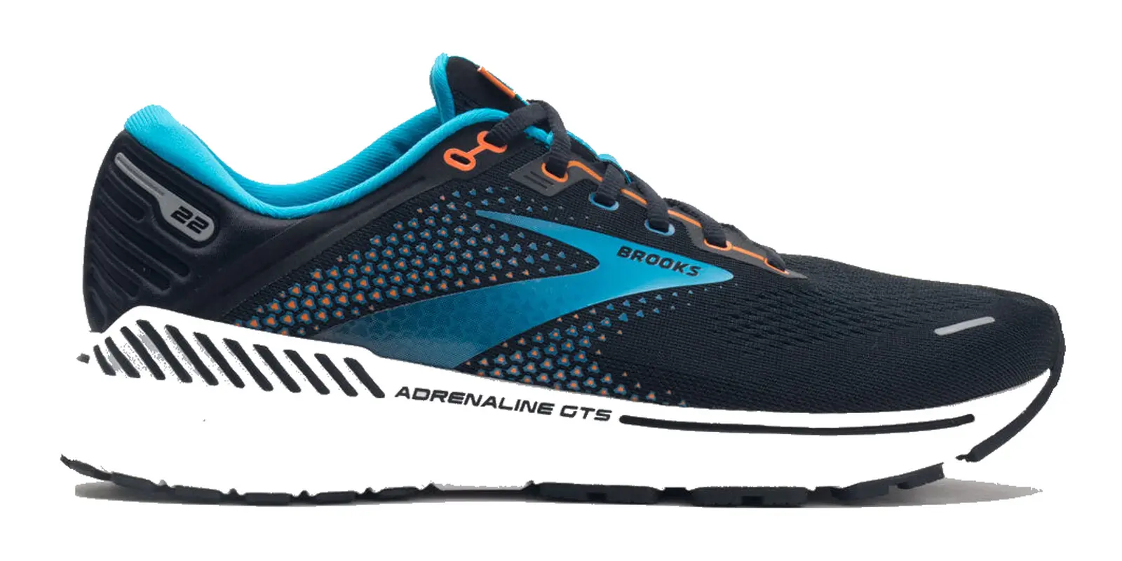 Brooks Adrenaline GTS 22 in Black / Blue / Orange