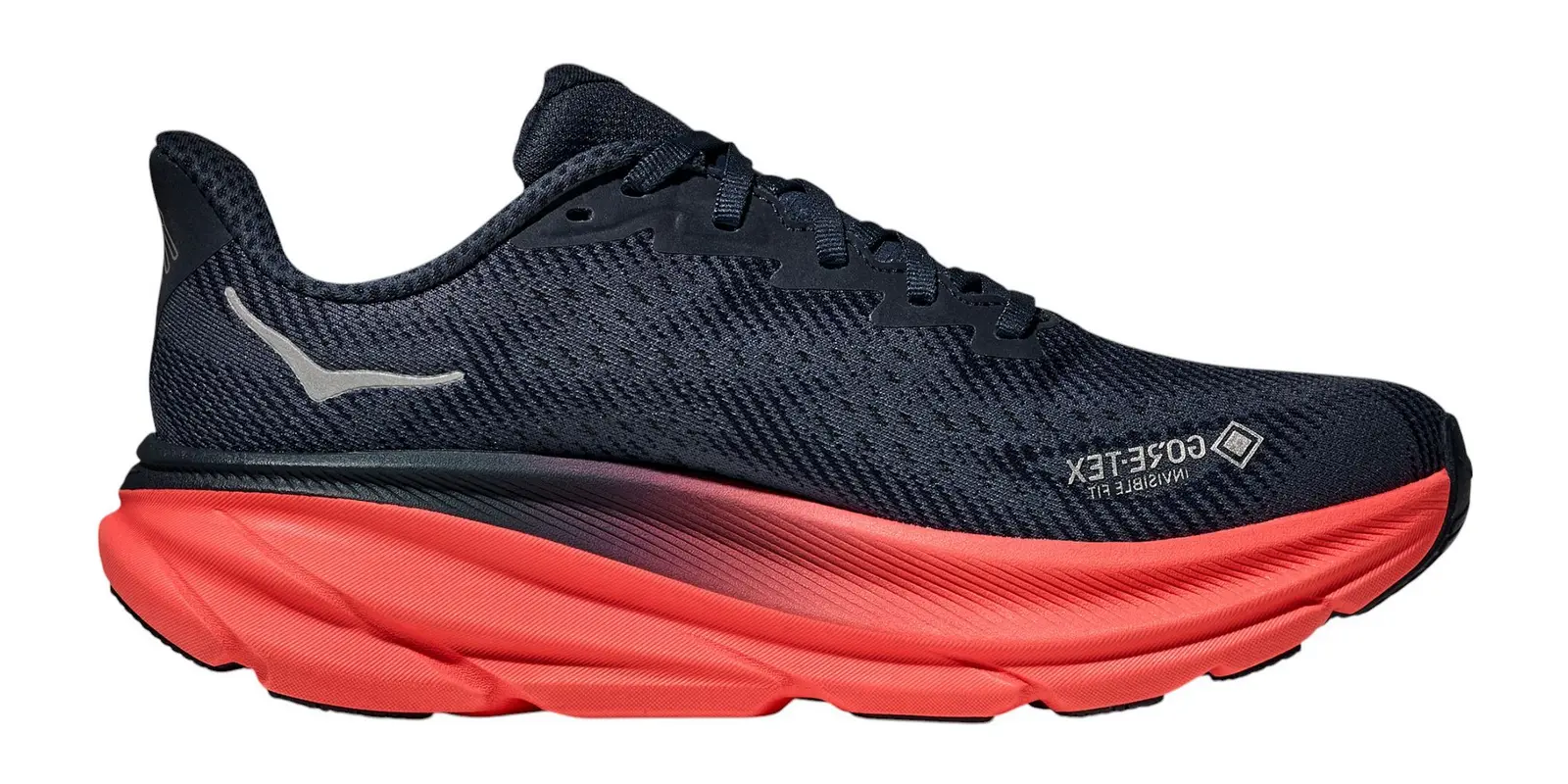HOKA Clifton 9 in Navy / Red