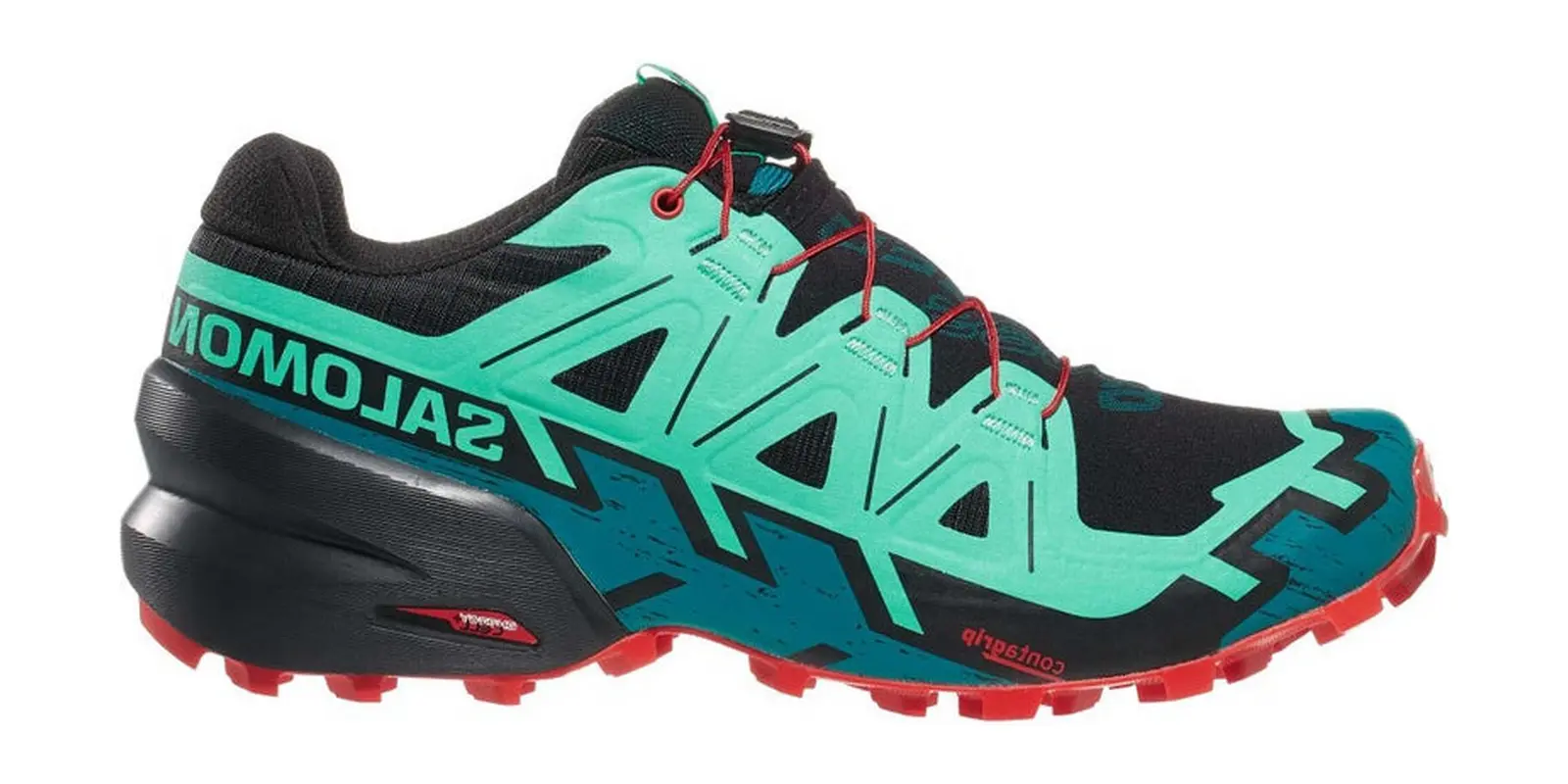 Salomon Speedcross 6 in Black / Green / Red