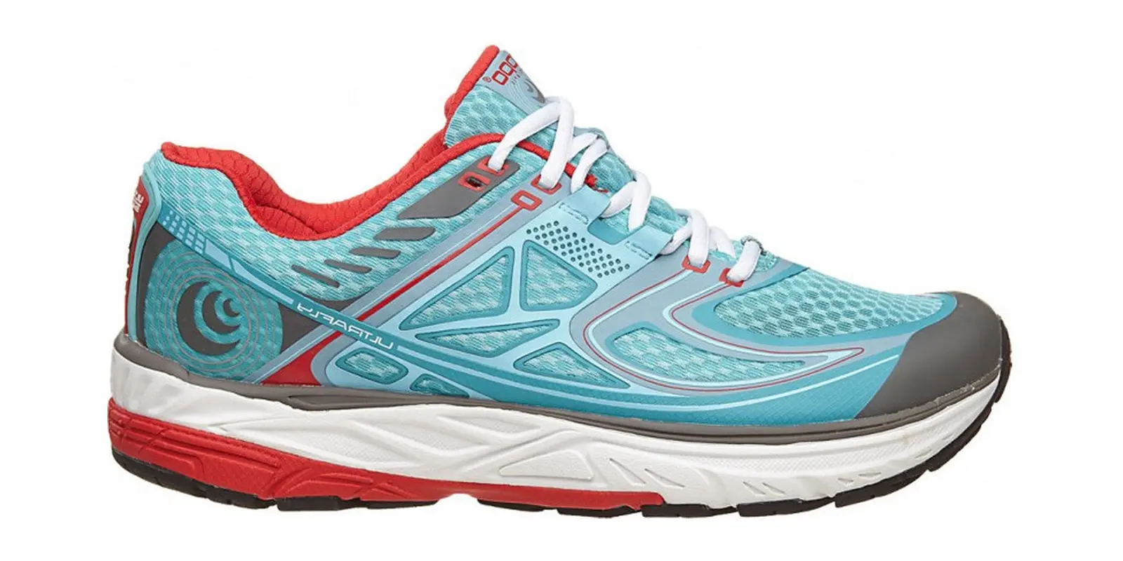 Topo Athletic Ultrafly 5 in Ice / Red