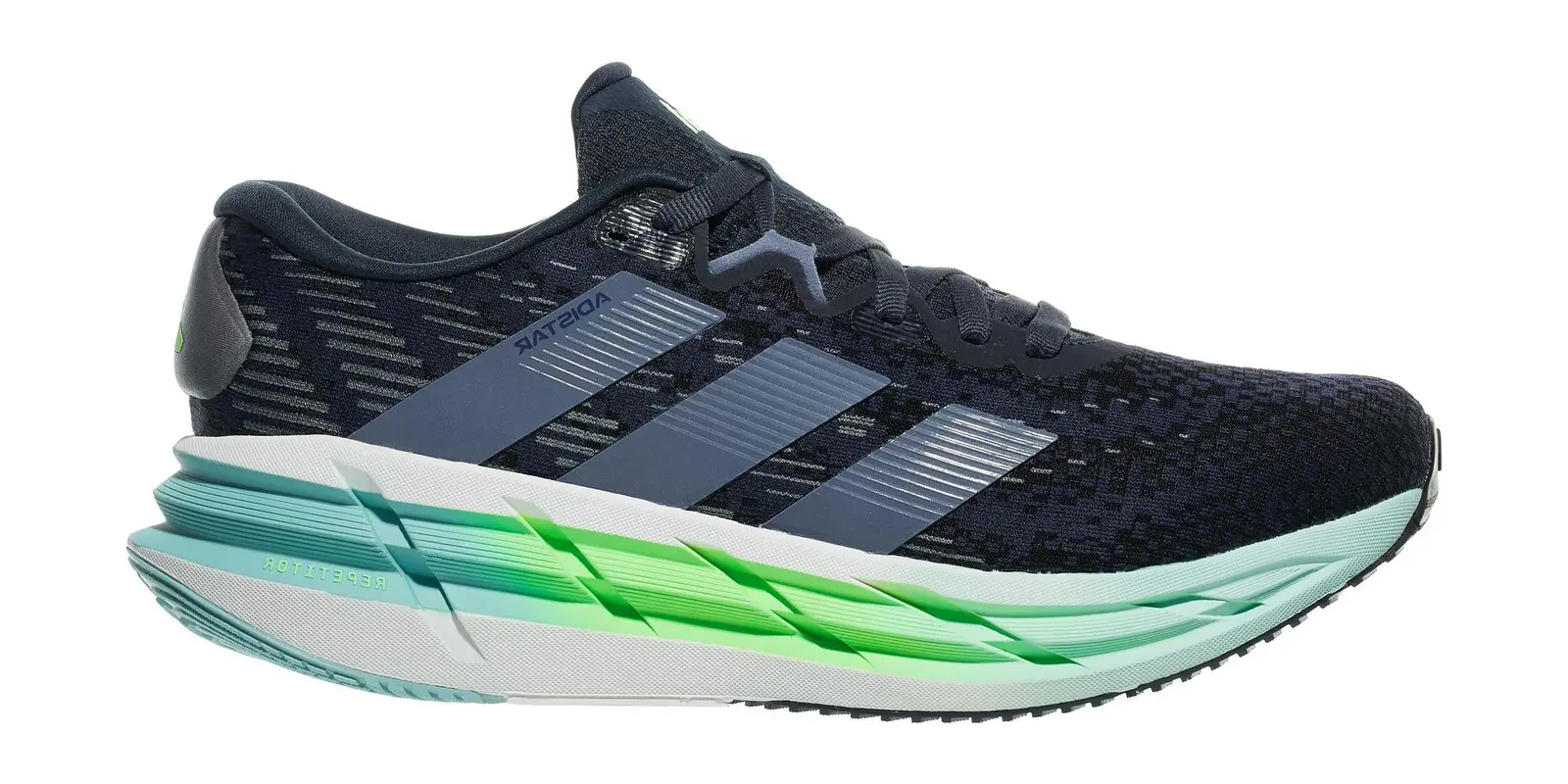 adidas Adistar 3 in White / Zero Metallic / Glow Blue