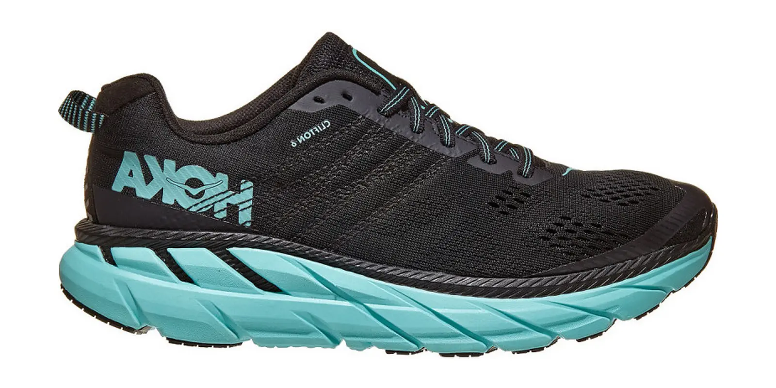 HOKA Clifton 6 in Black / Aqua