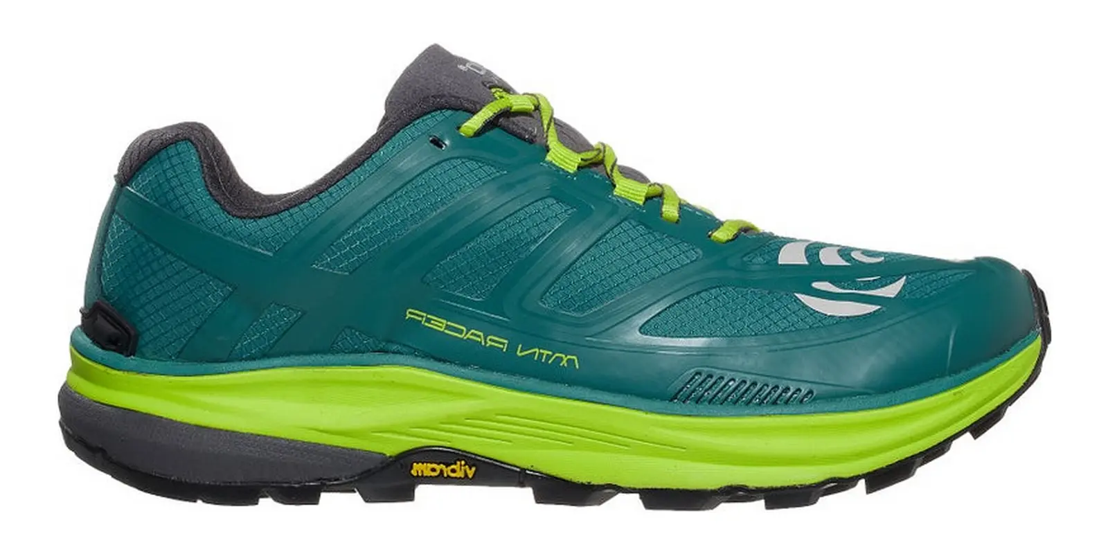 Topo Athletic MTN Racer in Teal / Lime