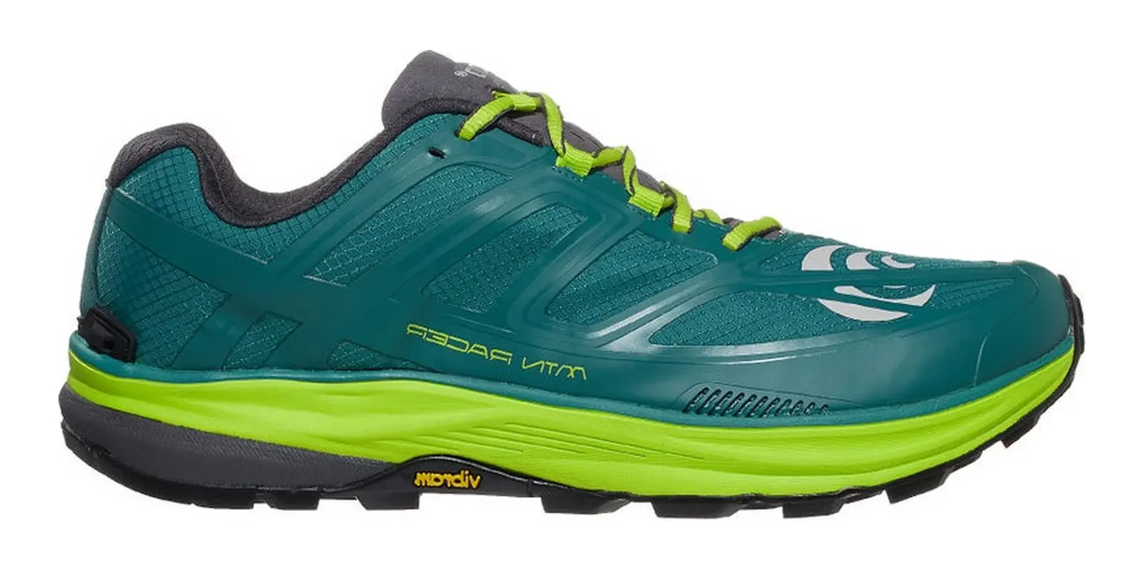 Topo Athletic MTN Racer in Teal / Lime
