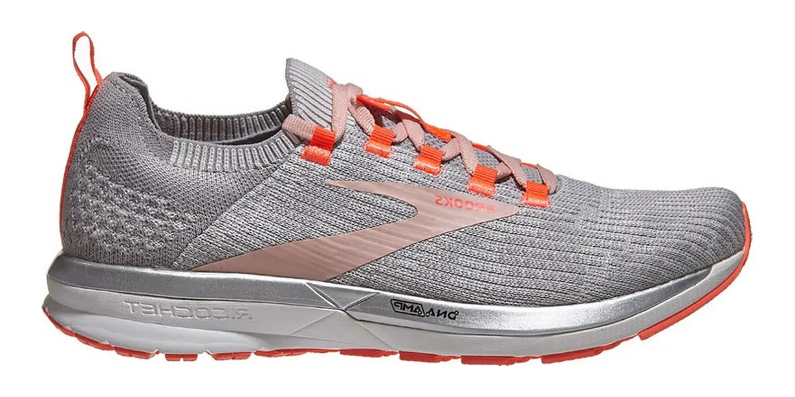 Brooks Ricochet 2 in Grey / Alloy / Coral