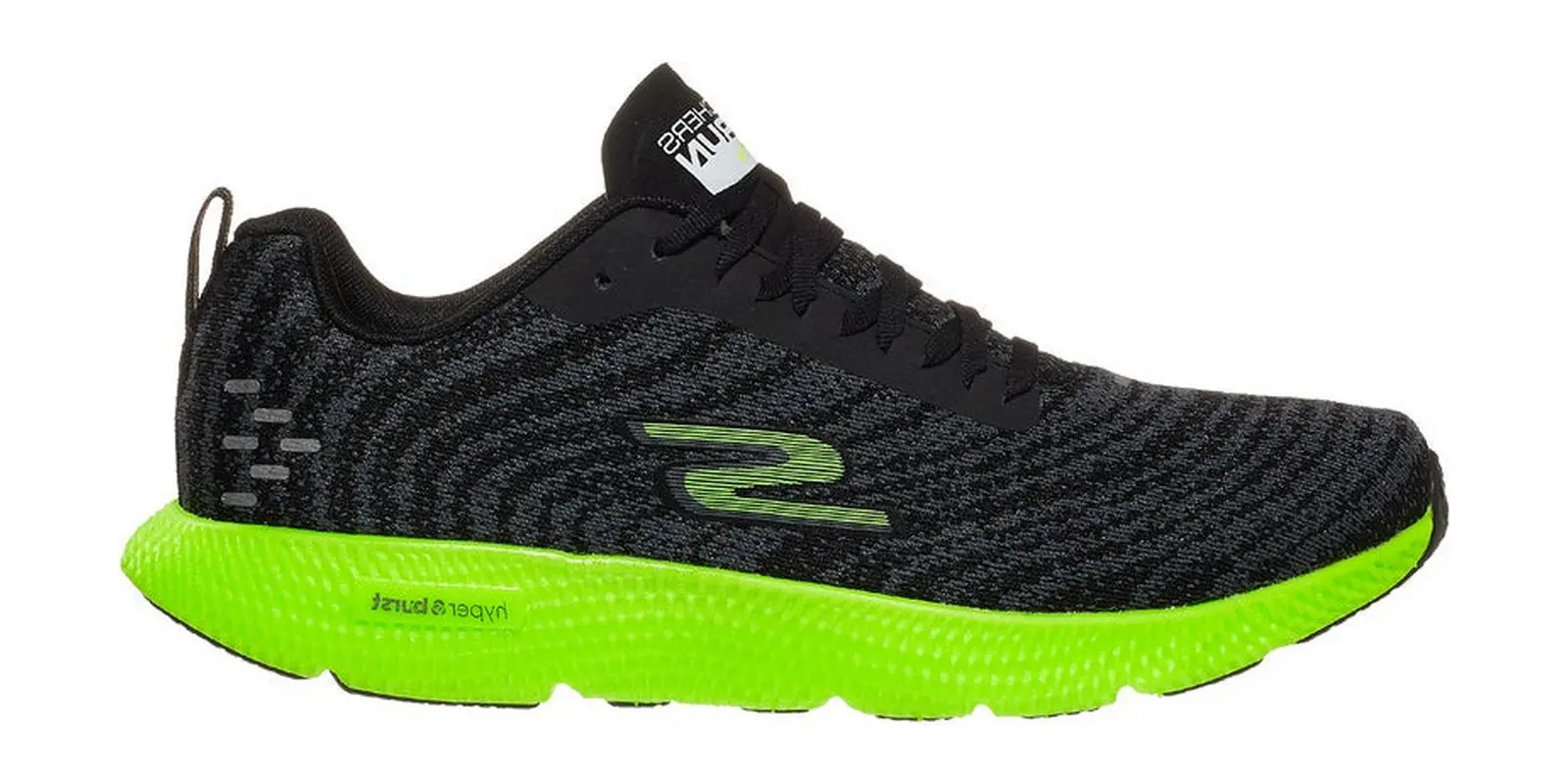 Skechers GOrun 7+ in Black / Lime