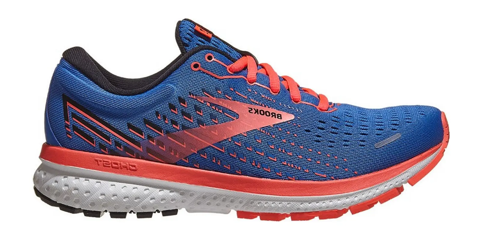 Brooks Ghost 13 in Blue / Coral / White