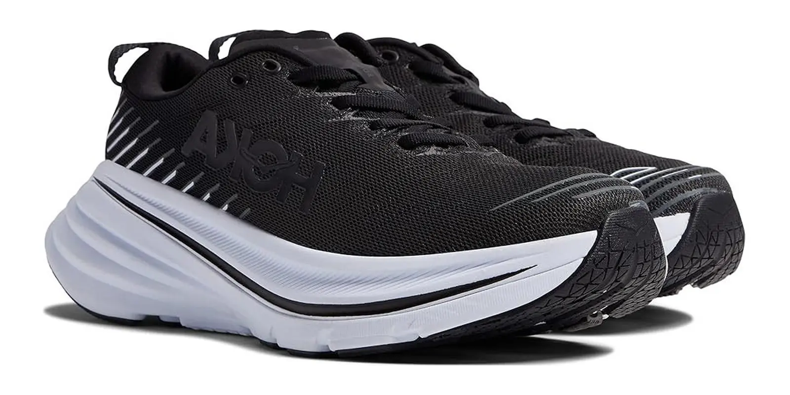 HOKA Bondi X in Black / White