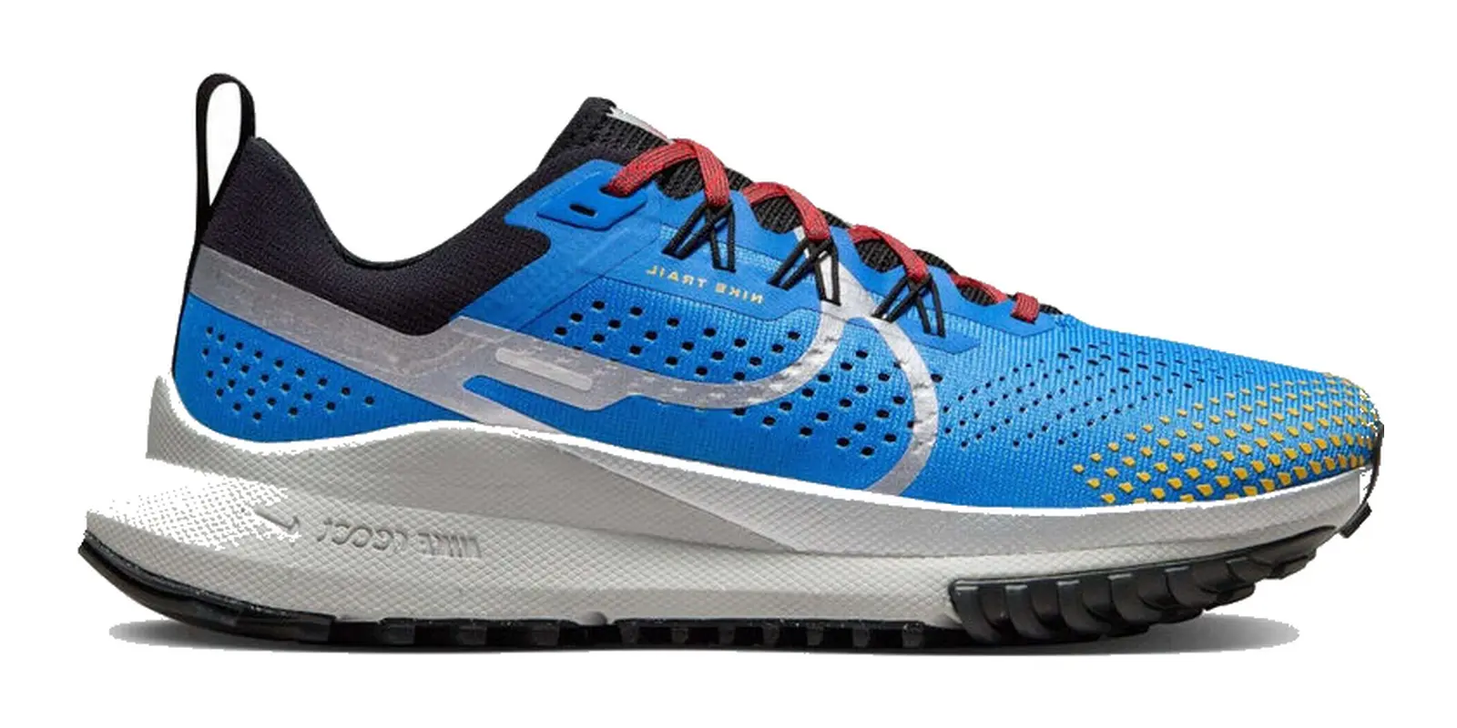 Nike React Pegasus Trail 4 in Blue / Silver / Red