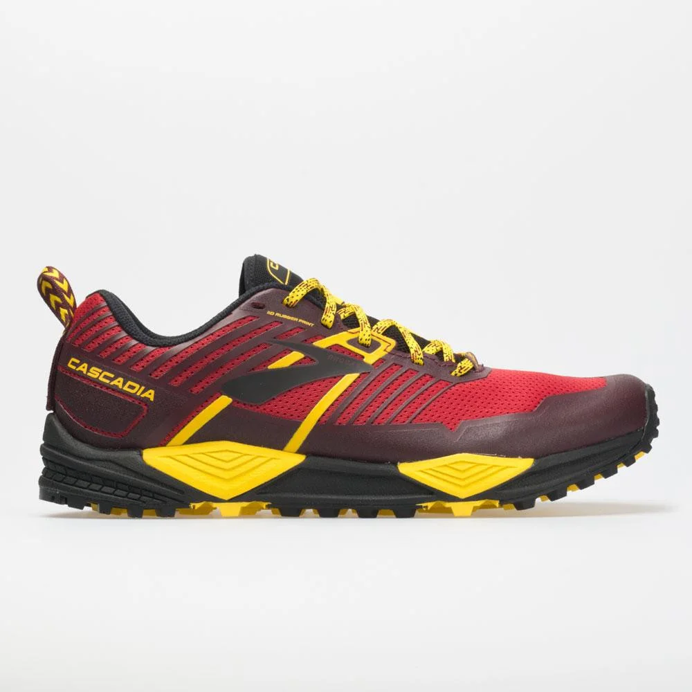 Brooks Cascadia 13 in Red / Yellow / Black