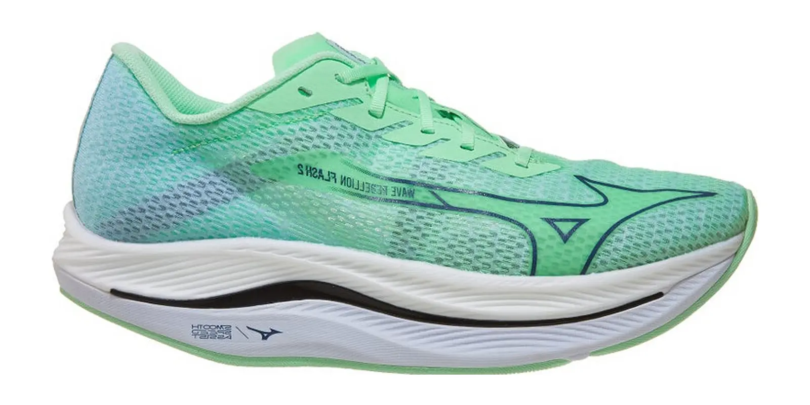 Mizuno Wave Rebellion Flash 2 in Mint / Indigo