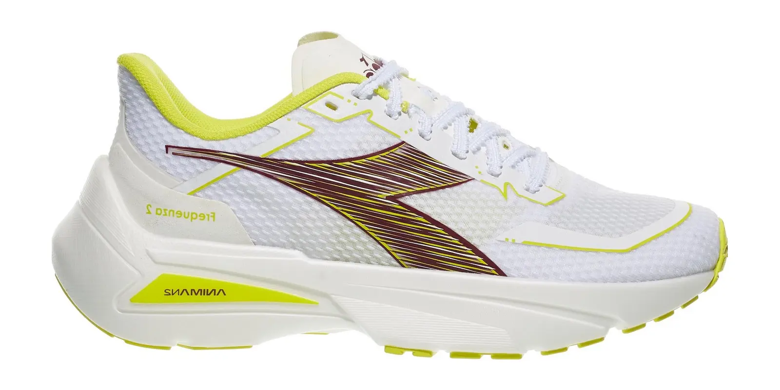 Diadora Frequenza in White / Maroon Banner