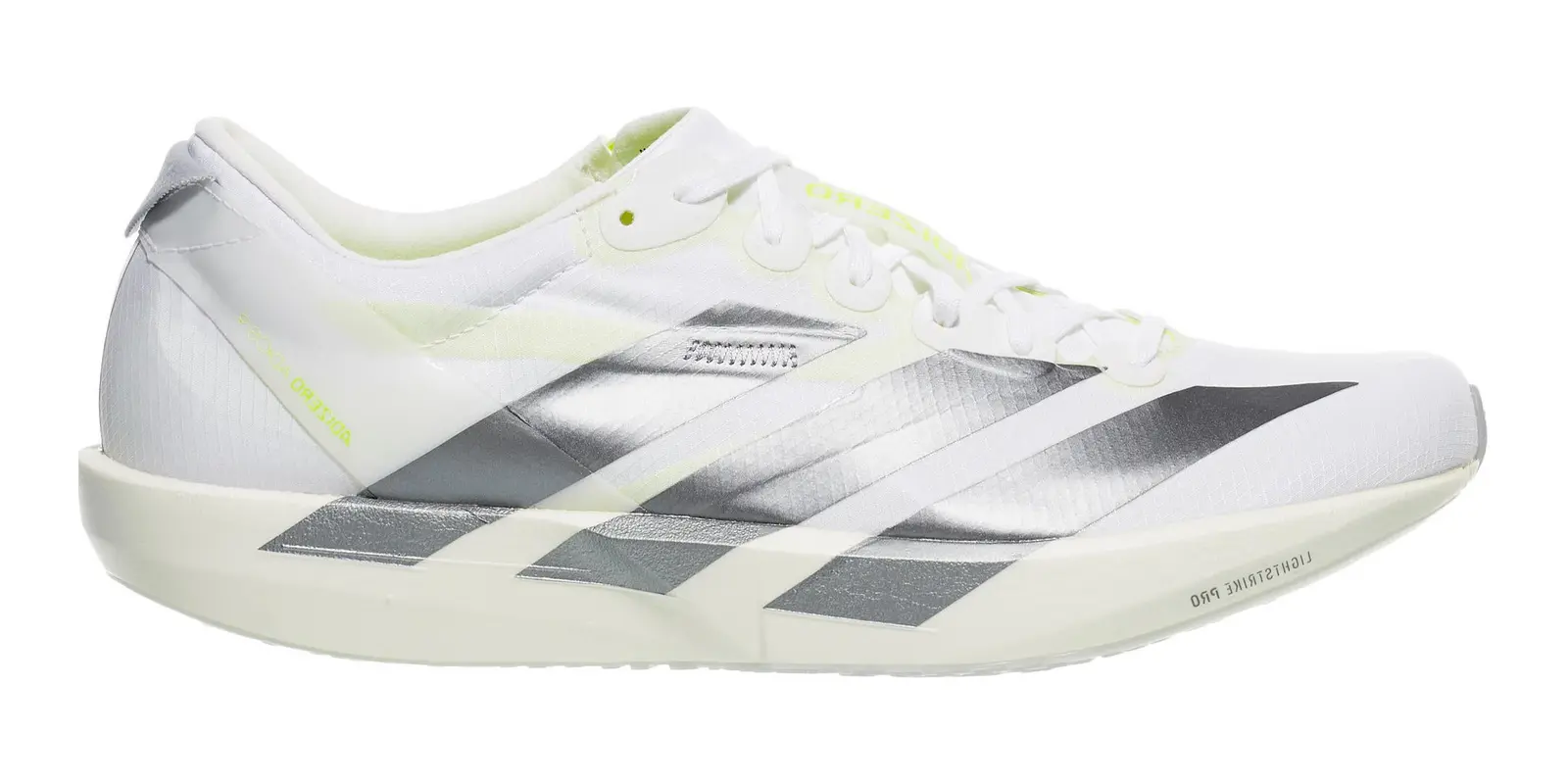 adidas adizero Adios 9 in White / Iron / Yellow