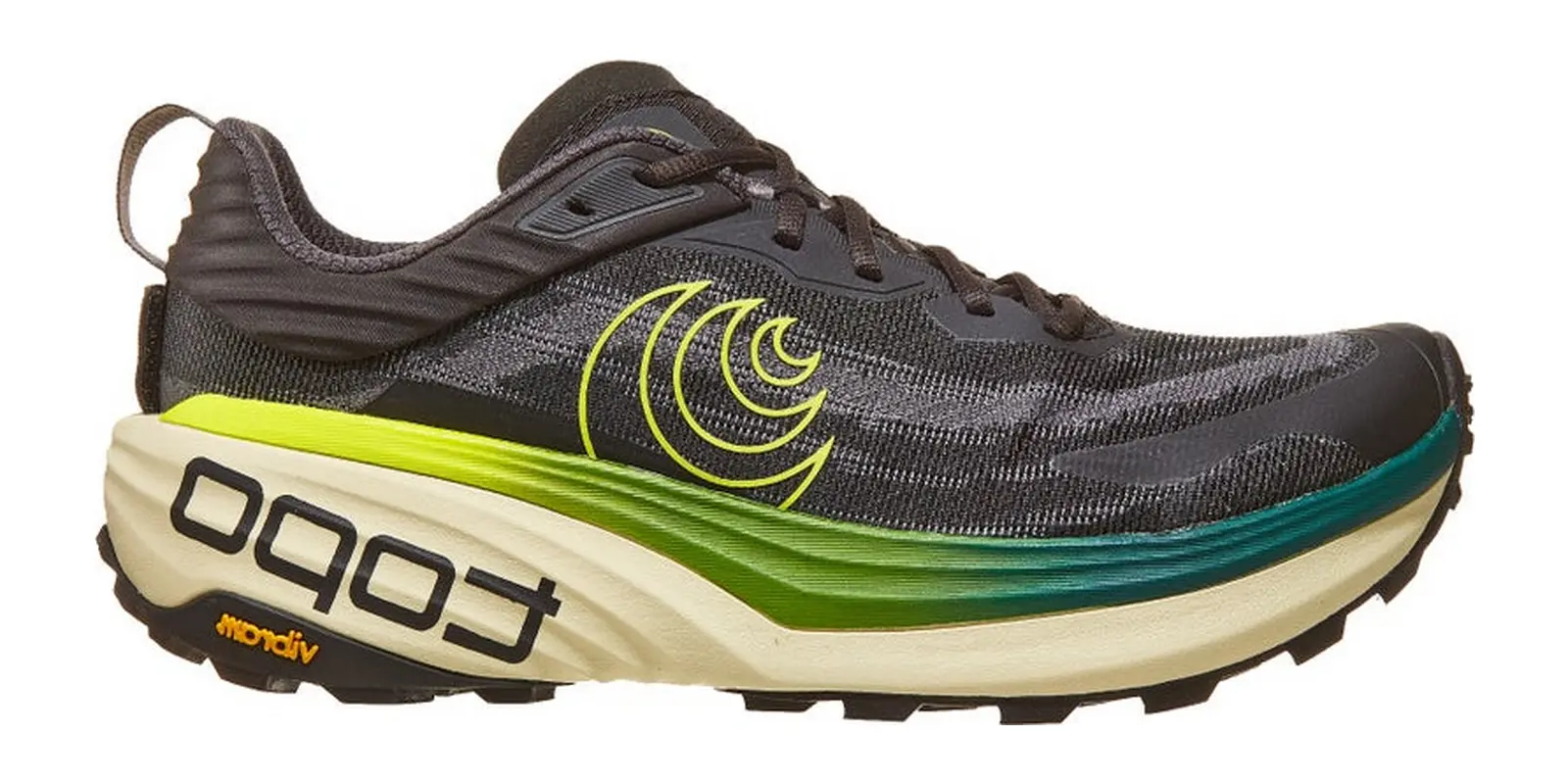 Topo Athletic Vista in Black / Lime