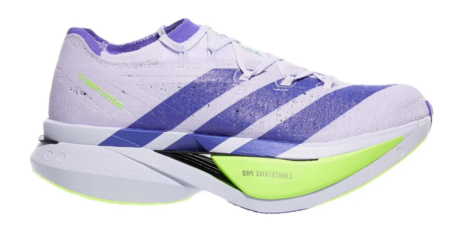 adidas adizero Prime X3 Strung in Strung Unisex Shoes Purple / Gree