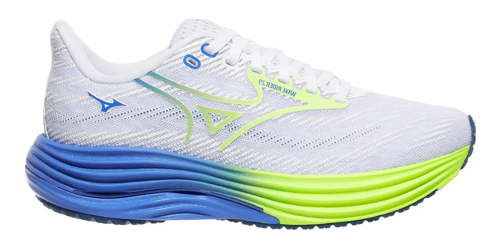 Mizuno Wave Rider 29 in White / Yellow