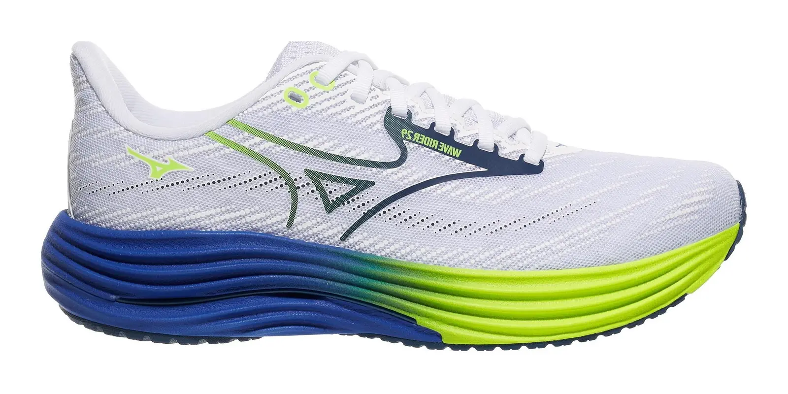 Mizuno Wave Rider 29 in White / Estate Blue