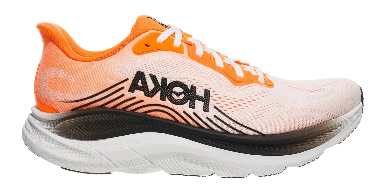HOKA Clifton 11 in Neon Tangerine / Frost
