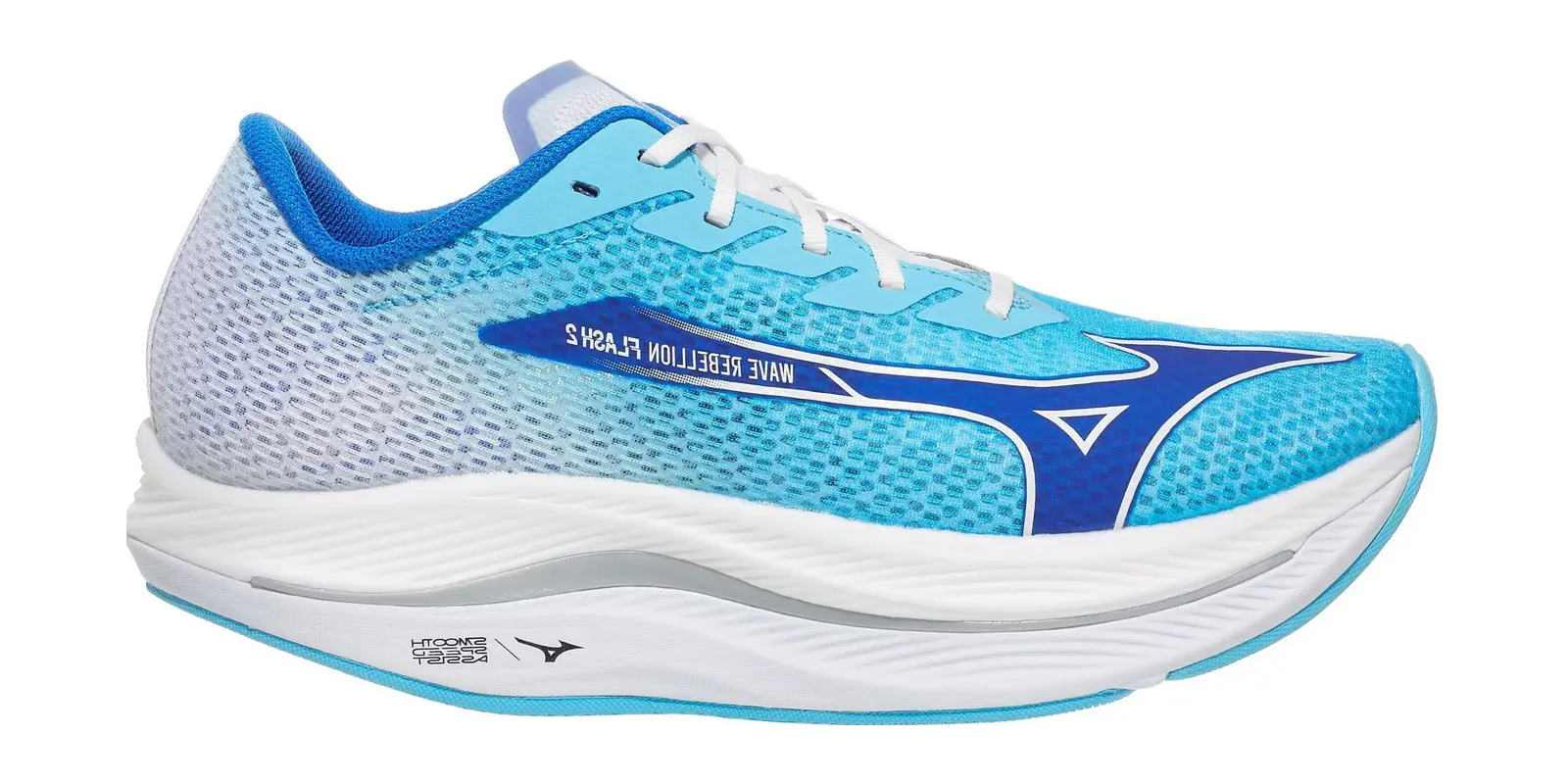 Mizuno Wave Rebellion Flash in White / Coral