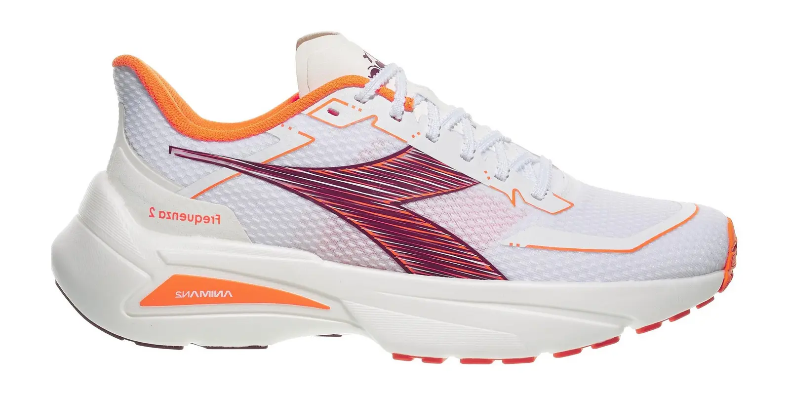 Diadora Frequenza in White / Maroon Banner