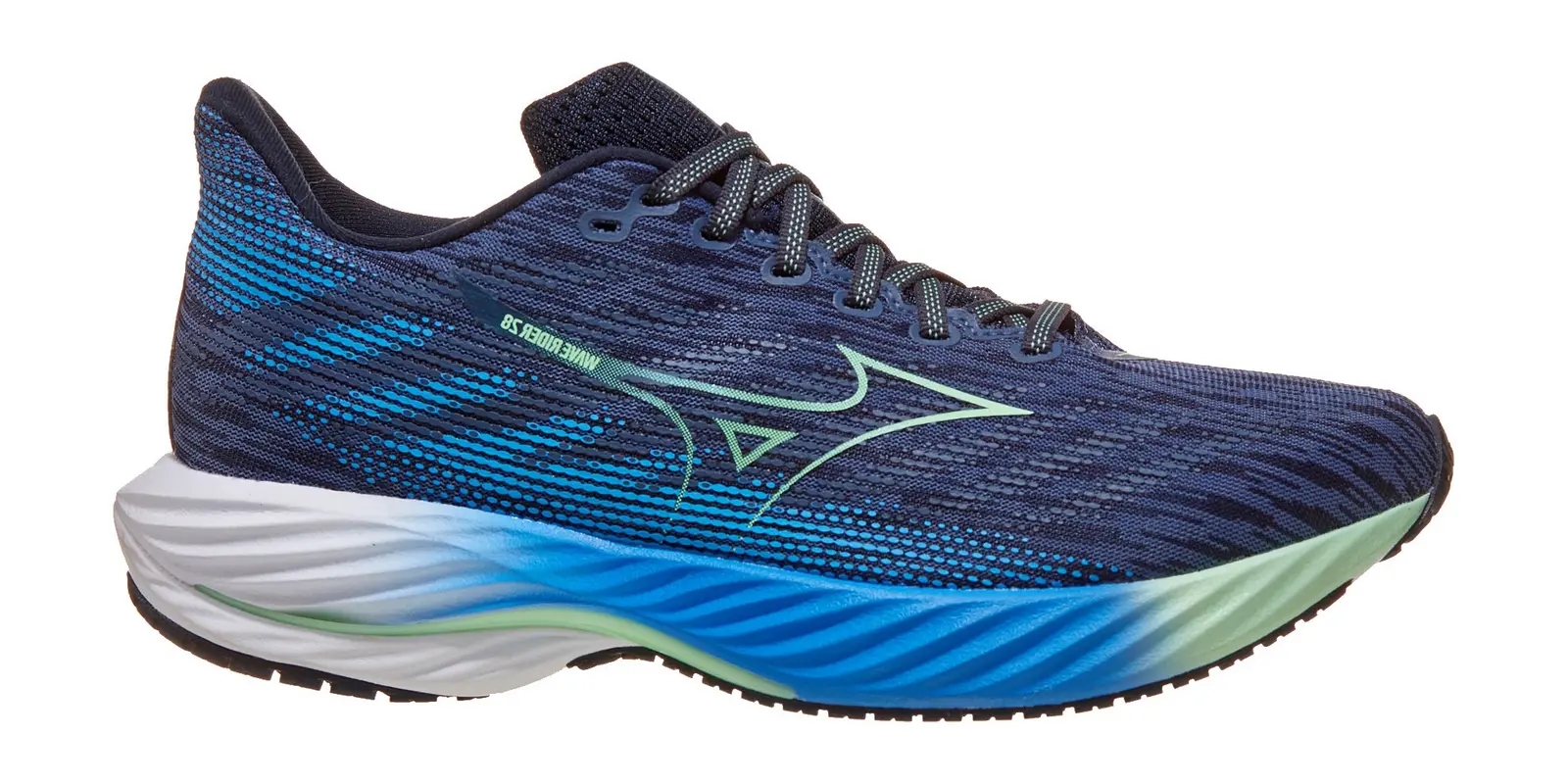 Mizuno Wave Rider 28 in White / Icelandic Blue