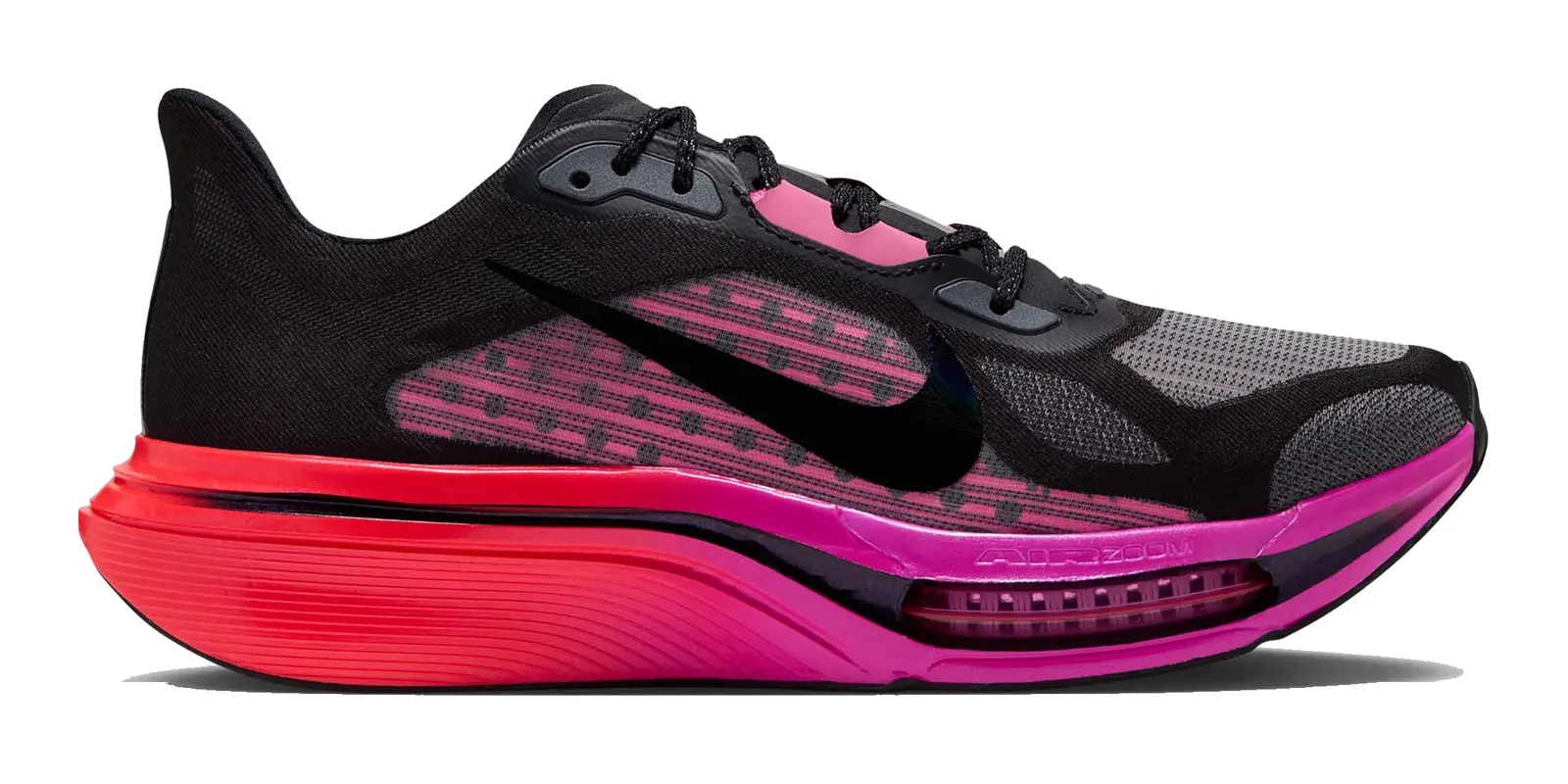 Nike Pegasus Plus 2 in Black / Black-Hyper Pink-Laser Crimson